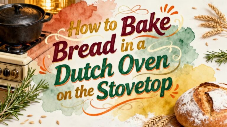 bread baking in dutch oven