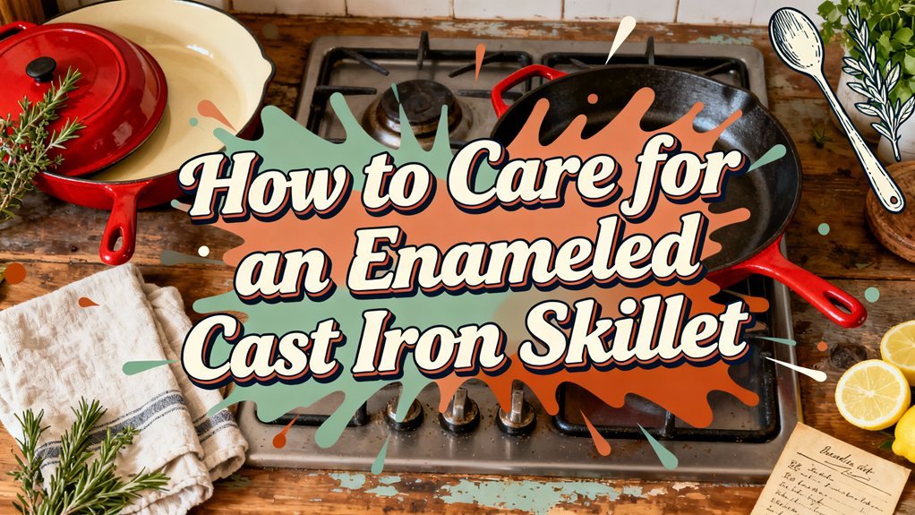 care for enameled skillet