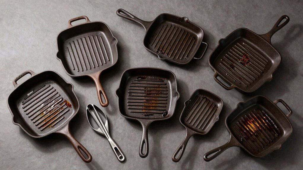 cast iron grill pan press