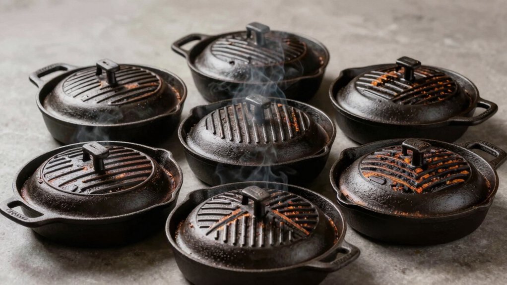 cast iron grill pan with lid