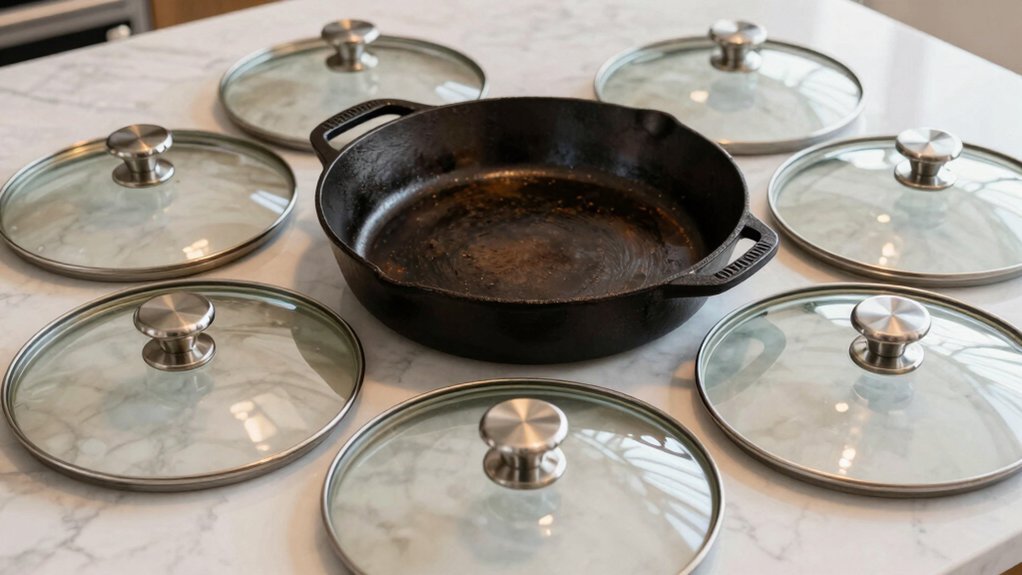 cast iron skillet glass lids