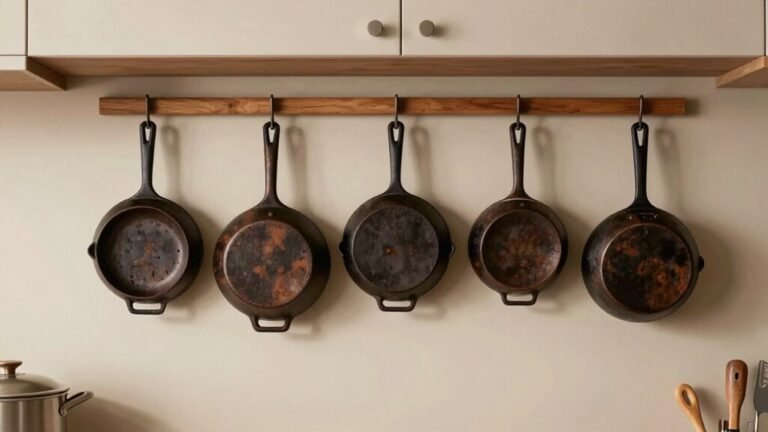 cast iron skillet space saving hangers