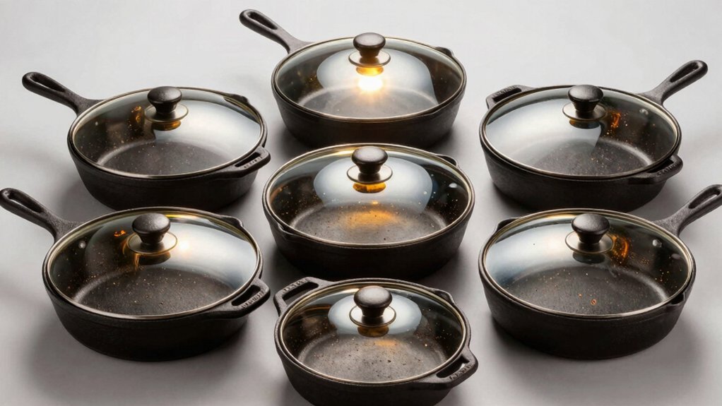 cast iron skillet with glass lid