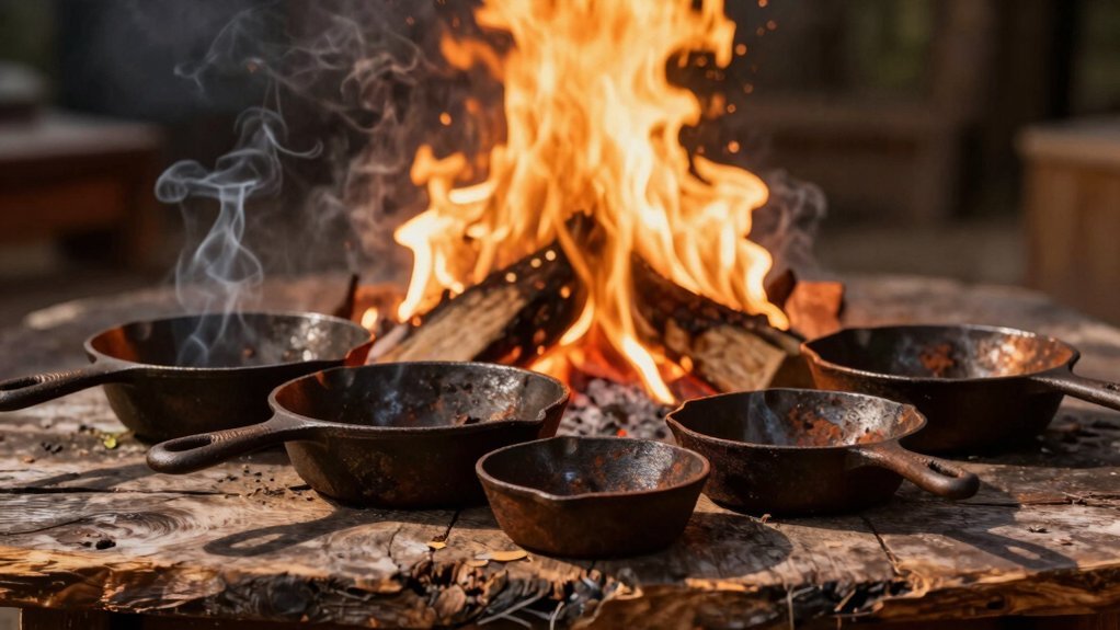 cast iron skillets for fire pit