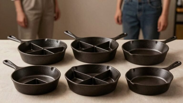 cast iron skillets with dividers