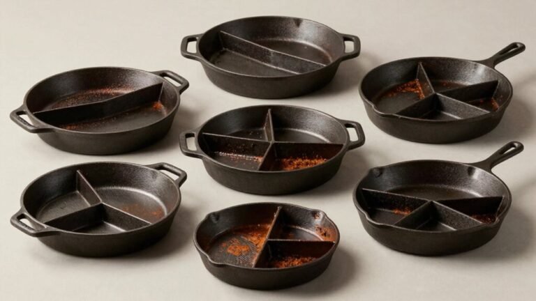cast iron skillets with sections
