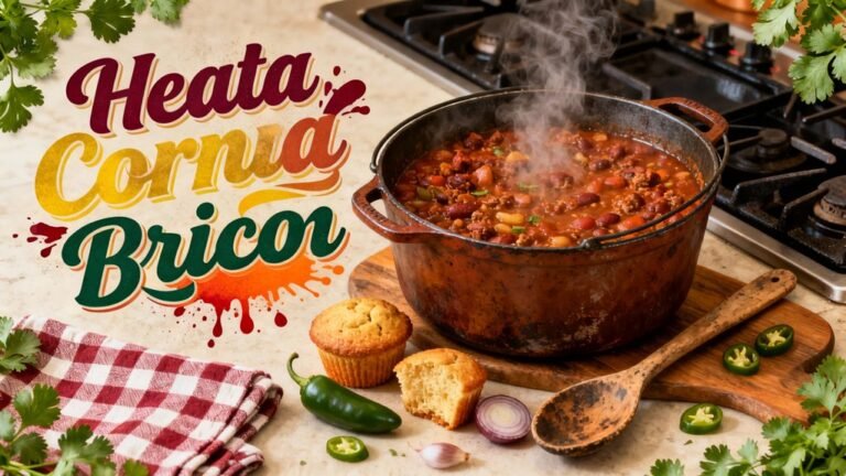 chili baked with cornbread