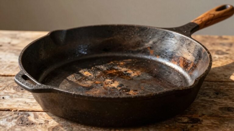 durable wooden handled cast iron skillet