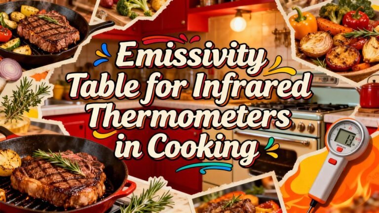emissivity values for cooking