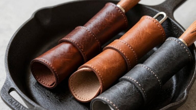 leather handles for cool cast iron