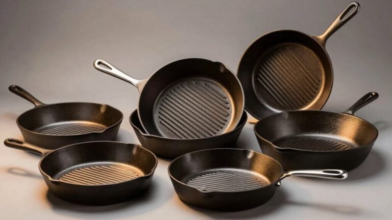 perfectly heating ribbed cast iron skillets