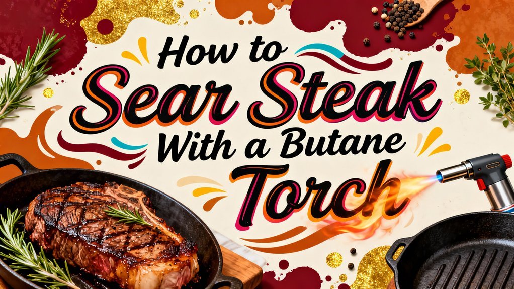 sear steak using torch