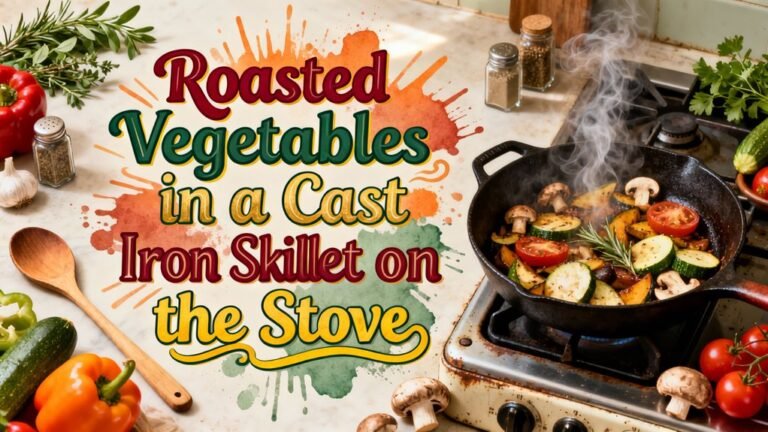 skillet roasted vegetables on stove